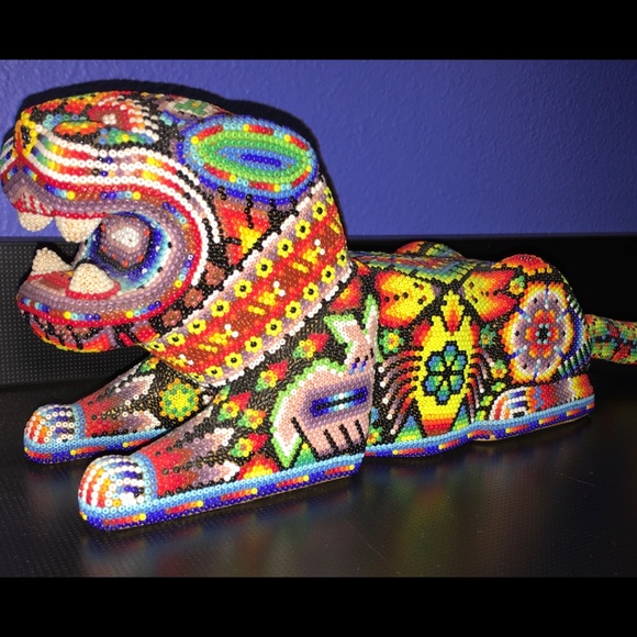 HUICHOL native art Jalisco Mexico signed sculpture - Picture 11 of 14